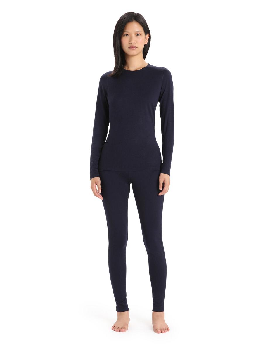 Midnight Navy Women's Icebreaker Merino 200 Oasis Thermal Leggings | USA 1549QMAZ